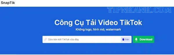 Lưu video TikTok không có logo dễ dàng với SnapTik