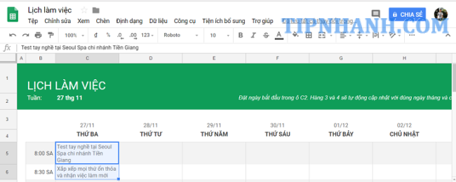 Sử dụng Excel Spreadsheets bằng Wrap Text