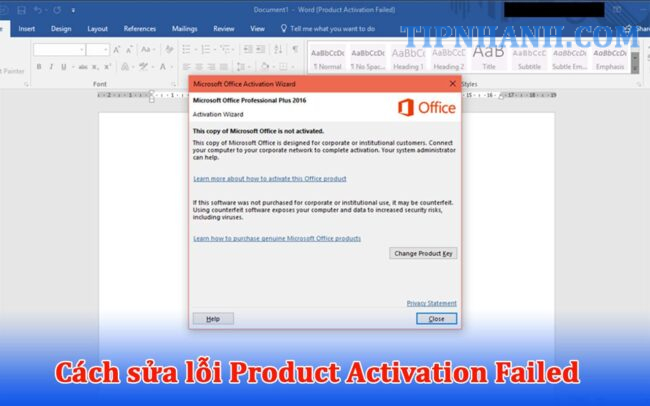 Lỗi Product Activation Failed